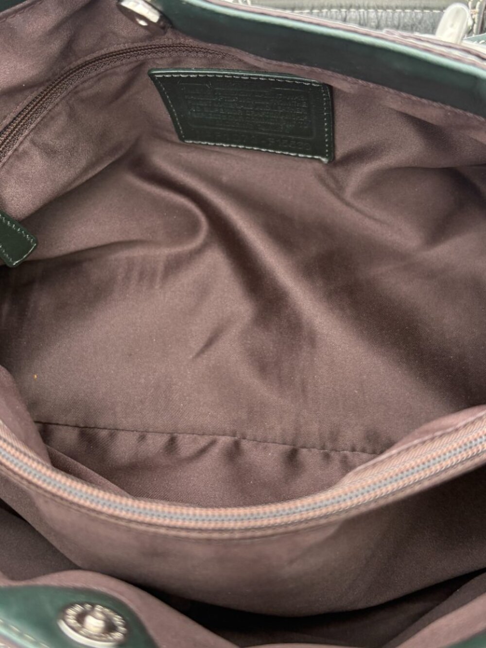 RARE Forest Green & Black Coach Penelope Signature Shopper Tote - Picture 12 of 14